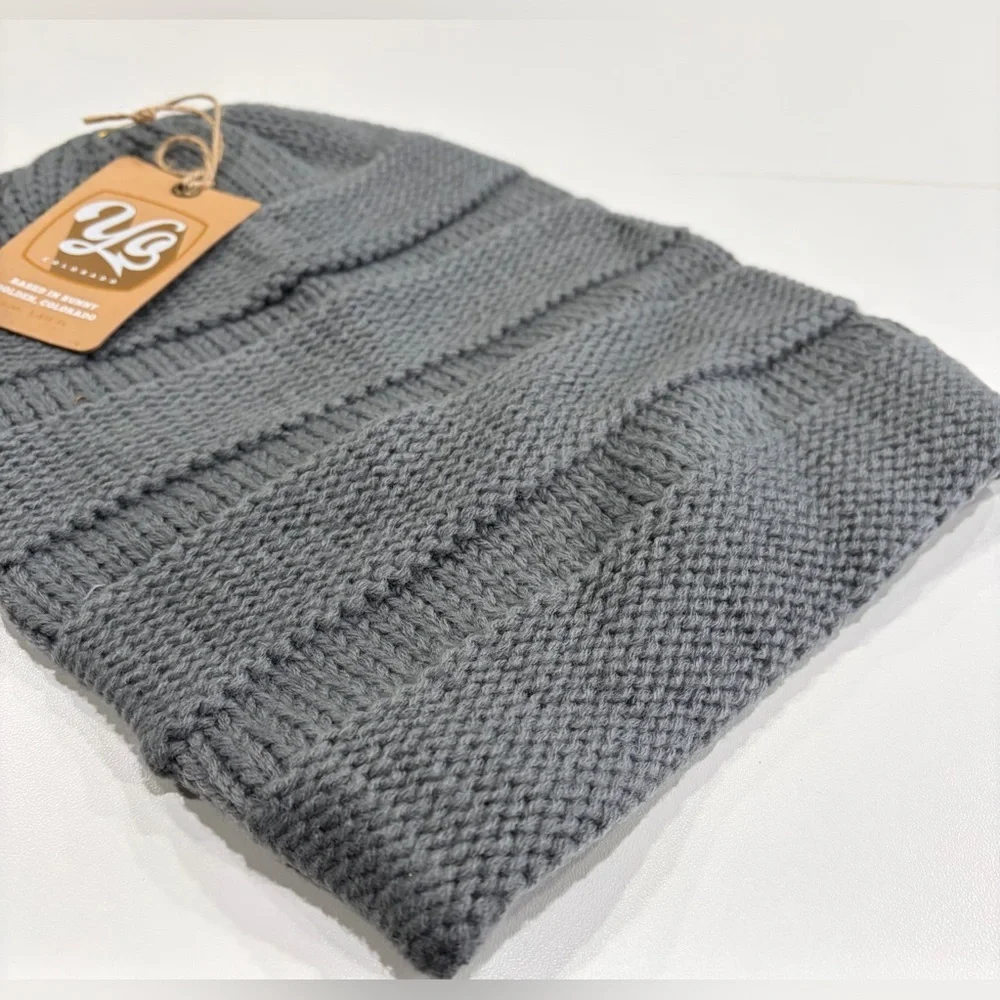 Yo Colorado Women's Drift Slouch Beanie Hat NWT Heather Grey Winter Ski Snow